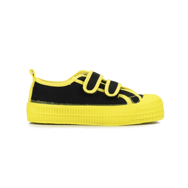 Tenis Novesta S.M.Kid Velcro 60 Blk / 823 Ylw Niños Negros / Amarillos | FHVKBG8zgXl